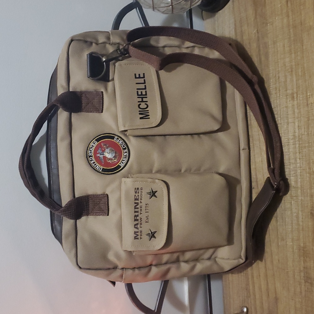 The Bradford Exchange USMC Canvas U.S. Marine Corps Messanger Tote Bag- Michelle - Picture 3 of 12